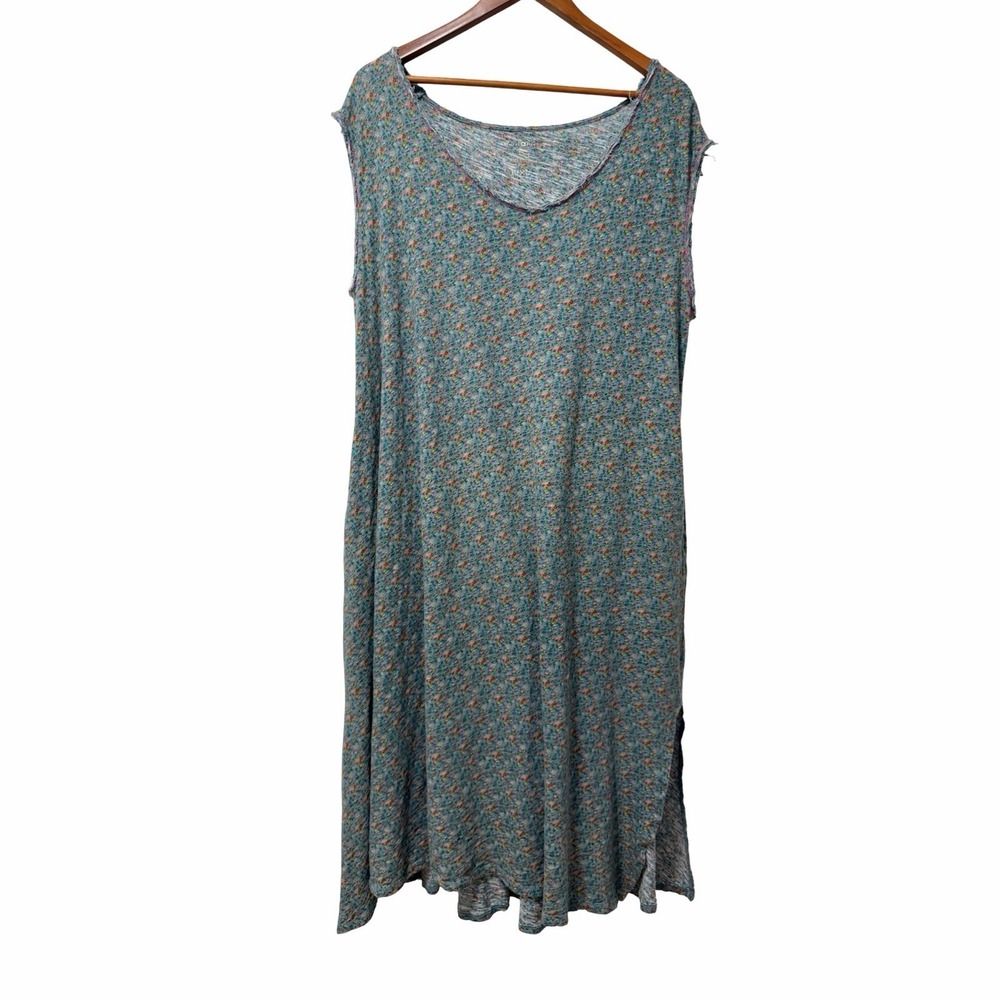Natural Life Hangout Floral Cotton Midi Dress Size L/XL Cottage Boho Prairie